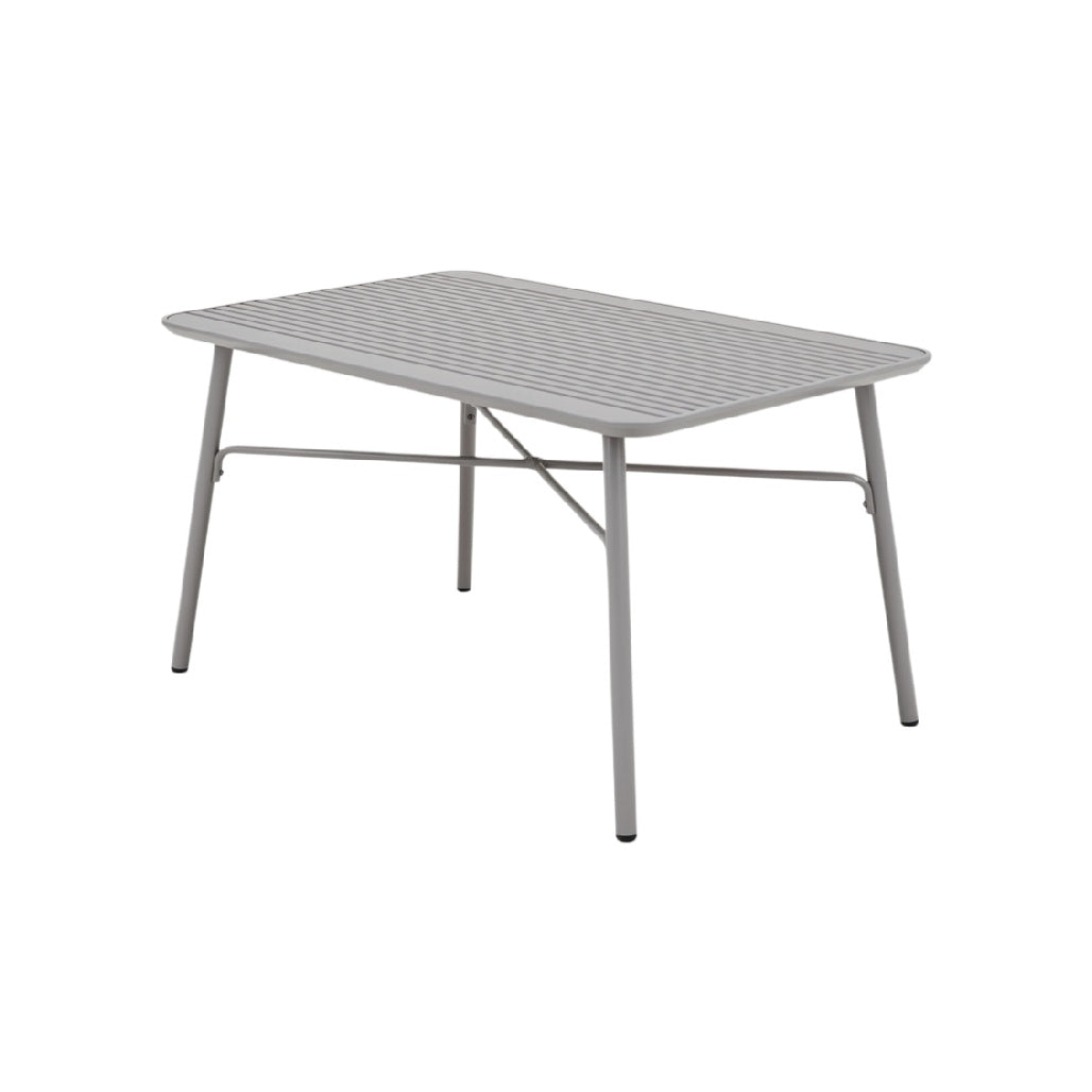 Rectangular Metal Outdoor Table with Slatted Surface