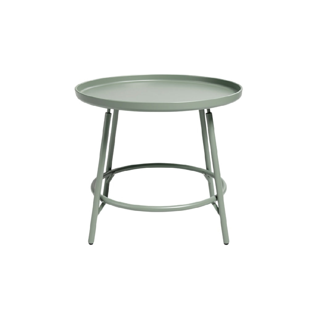 Round Metal Side Table with Tray Design