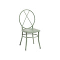 Mid-Century Modern Metal Chair with Circular Back and Crossed Design